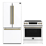 FORNO 2-Piece White Kitchen Bundle - 30" Induction Range and 31" Bottom Freezer Refrigerator - BonPrix Électroménagers