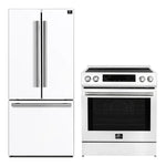 FORNO 2-Piece White Kitchen Bundle - 30" Induction Range and 31" Bottom Freezer Refrigerator - BonPrix Électroménagers