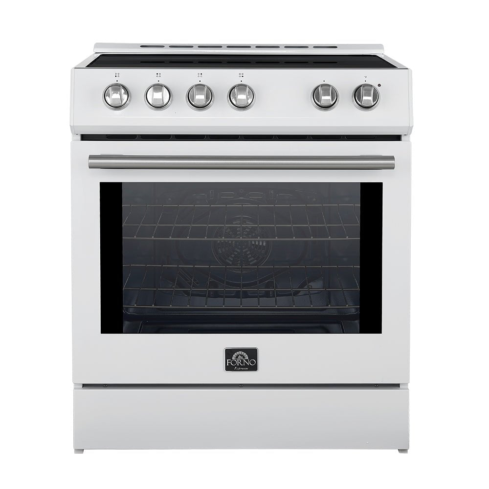 FORNO 2-Piece White Kitchen Bundle - 30" Induction Range and 31" Bottom Freezer Refrigerator - BonPrix Électroménagers