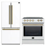 FORNO 2-Piece White Kitchen Bundle - 30" Induction Range and 31" Bottom Freezer Refrigerator - BonPrix Électroménagers