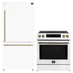 FORNO 2-Piece White Kitchen Bundle - 30" Induction Range and 31" Bottom Freezer Refrigerator - BonPrix Électroménagers