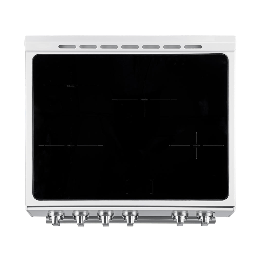 FORNO 2-Piece White Kitchen Bundle - 30" Induction Range and 31" Bottom Freezer Refrigerator - BonPrix Électroménagers