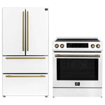 FORNO 2-Piece White Kitchen Bundle - 30" Induction Range and 36" Bottom Freezer Refrigerator - BonPrix Électroménagers