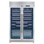 FORNO Abruzzo 48-Inch Dual Zones Wine Cellar, 102 Bottles, 24 cu. ft., Green Acrylic Holders & Black Shelves - BonPrix Électroménagers