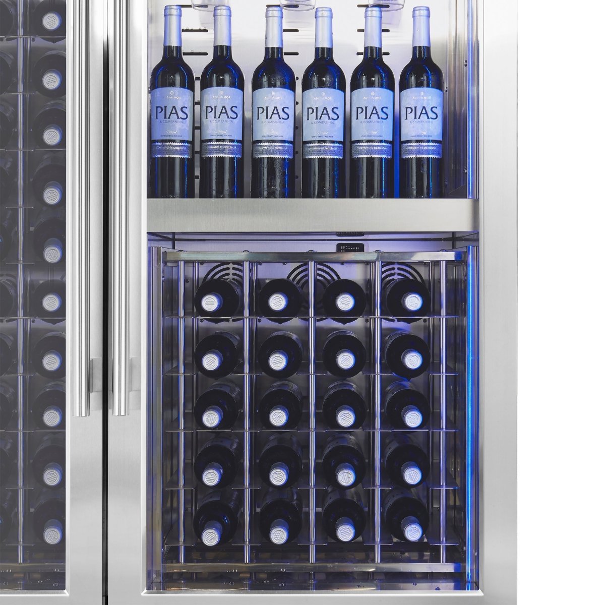 FORNO Abruzzo 48" Wine Cooler, Dual Zone, 30 cu.ft., 130 bottles, Display & Service Shelves, Stemware Racks, Rust resistant - BonPrix Électroménagers