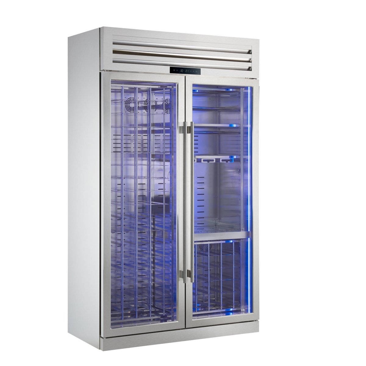 FORNO Abruzzo 48" Wine Cooler, Dual Zone, 30 cu.ft., 130 bottles, Display & Service Shelves, Stemware Racks, Rust resistant - BonPrix Électroménagers