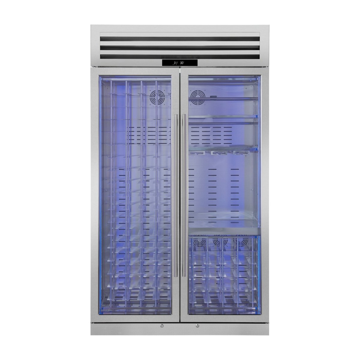 FORNO Abruzzo 48" Wine Cooler, Dual Zone, 30 cu.ft., 130 bottles, Display & Service Shelves, Stemware Racks, Rust resistant - BonPrix Électroménagers