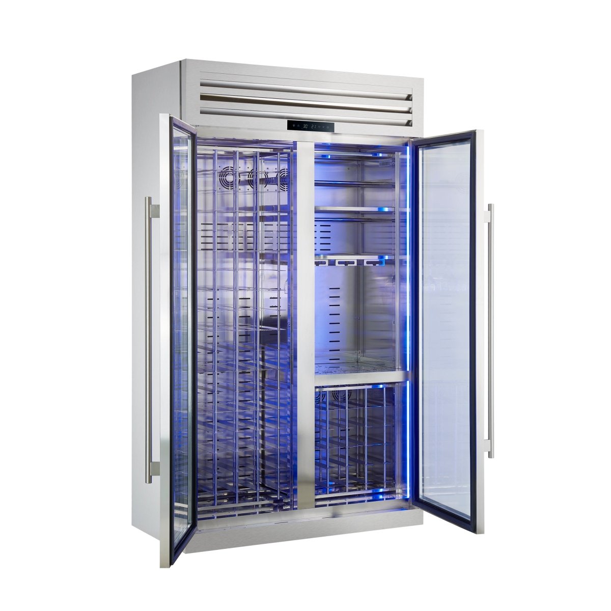 FORNO Abruzzo 48" Wine Cooler, Dual Zone, 30 cu.ft., 130 bottles, Display & Service Shelves, Stemware Racks, Rust resistant - BonPrix Électroménagers