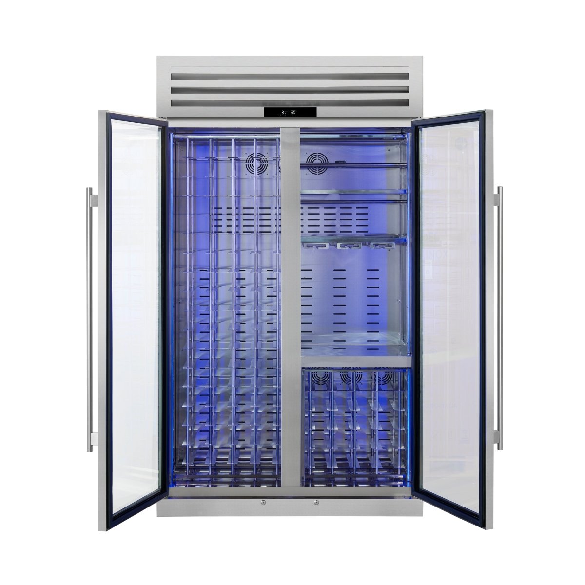 FORNO Abruzzo 48" Wine Cooler, Dual Zone, 30 cu.ft., 130 bottles, Display & Service Shelves, Stemware Racks, Rust resistant - BonPrix Électroménagers