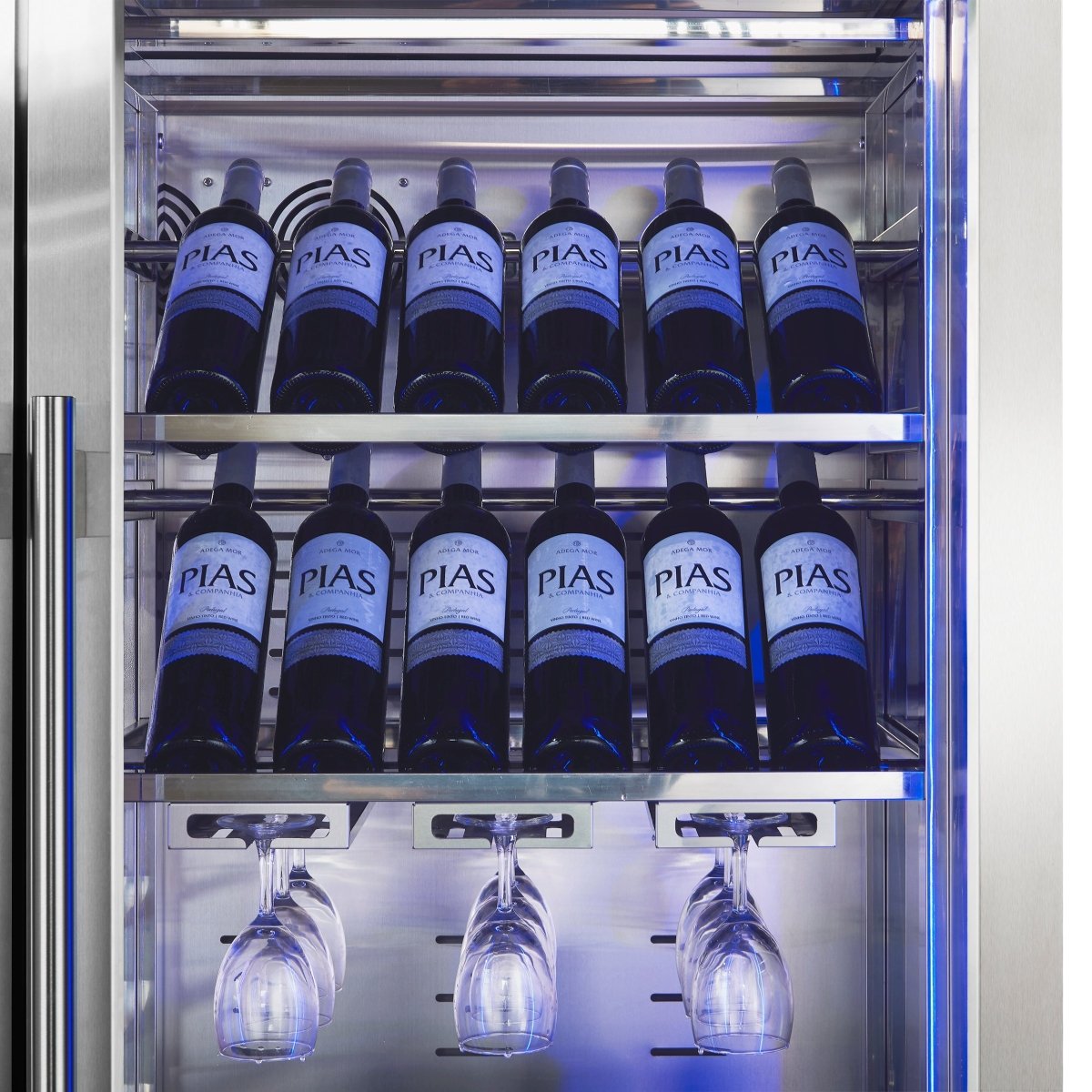 FORNO Abruzzo 48" Wine Cooler, Dual Zone, 30 cu.ft., 130 bottles, Display & Service Shelves, Stemware Racks, Rust resistant - BonPrix Électroménagers