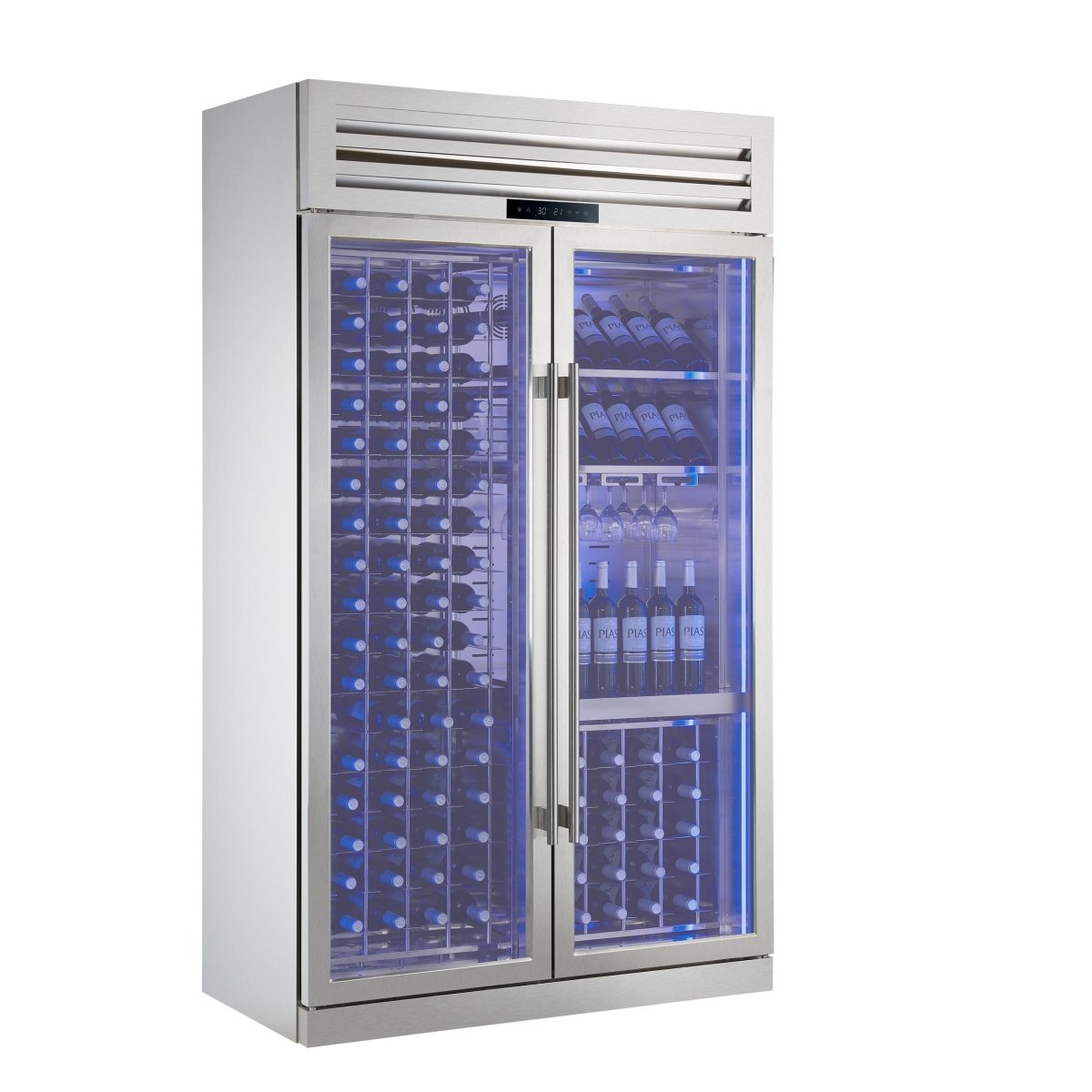 FORNO Abruzzo 48" Wine Cooler, Dual Zone, 30 cu.ft., 130 bottles, Display & Service Shelves, Stemware Racks, Rust resistant - BonPrix Électroménagers