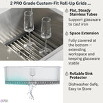 FORNO ACQUA 33 in. Drop-In/Undermount 40/60 Double Bowl Stainless Steel Sink with Waterfall Faucet - BonPrix Électroménagers