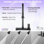 FORNO ACQUA 4 Function Waterfall  Pull-Down Kitchen Faucet Black - BonPrix Électroménagers