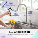 FORNO ACQUA 4 Function Waterfall Pull-Down Kitchen Faucet Brushed Nickel - BonPrix Électroménagers