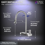 FORNO ACQUA 4 Function Waterfall Pull-Down Kitchen Faucet Brushed Nickel - BonPrix Électroménagers