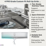 FORNO ACQUA 45 in. Drop-In/Undermount 3-Level Workstation Sink with Two Faucets & Glass Rinser - BonPrix Électroménagers