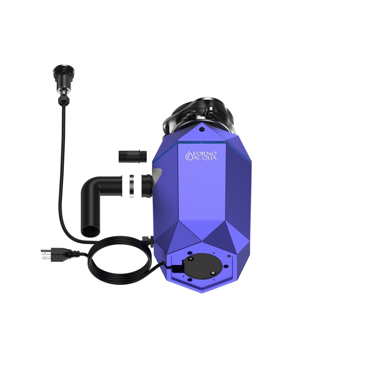 FORNO ACQUA BrightDIAMOND Amethyst 3/4HP Super Quiet Garbage Disposal Corded with Motion Sensor Cabinet Light & Pre-Wired Air Switch - BonPrix Électroménagers