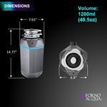 FORNO ACQUA BrightDIAMOND Black Onyx 3/4HP Super Quiet Garbage Disposal Corded with Motion Sensor Cabinet Light & Pre-Wired Air Switch - BonPrix Électroménagers
