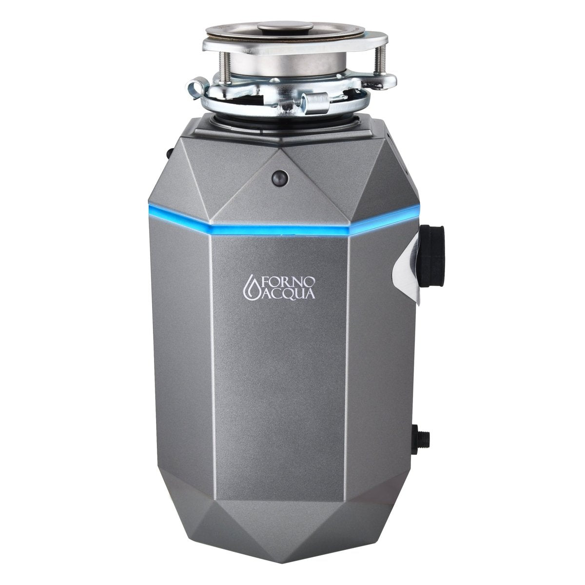 FORNO ACQUA BrightDIAMOND Black Onyx 3/4HP Super Quiet Garbage Disposal Corded with Motion Sensor Cabinet Light & Pre-Wired Air Switch - BonPrix Électroménagers