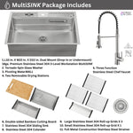 FORNO ACQUA MultiSINK kit with Integrated Waterfall Rinsing and Glass Washing Station. Includes Chef Faucet and Accessories. - BonPrix Électroménagers