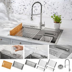 FORNO ACQUA MultiSINK kit with Integrated Waterfall Rinsing and Glass Washing Station. Includes Chef Faucet and Accessories. - BonPrix Électroménagers