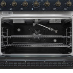Forno Antico 36-inch Dual Fuel Range, Black and Antique Brass, 6 Burners, 4.5 cu.ft. Convection Oven - BonPrix Électroménagers