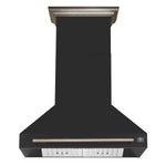 Forno Aria 36 Inch Wall-Mounted Range Hood in Black - BonPrix Électroménagers