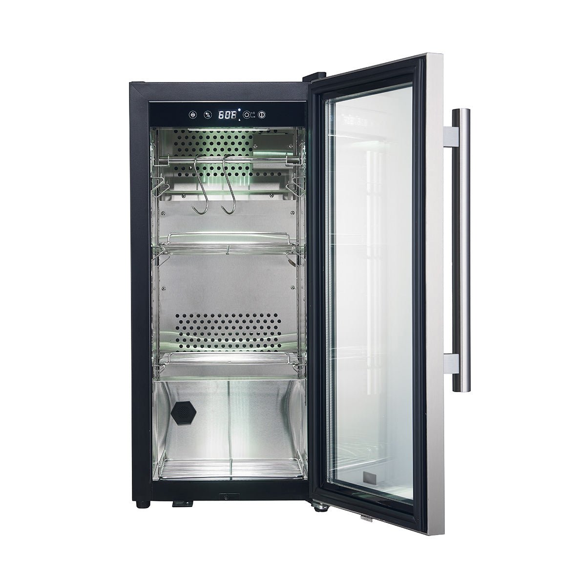 Forno Asciutto 16-Inch Dry Aging Cabinet, Stainless Steel 304, 2.65 cu.ft, LED Lighting, Adjustable Shelves - BonPrix Électroménagers