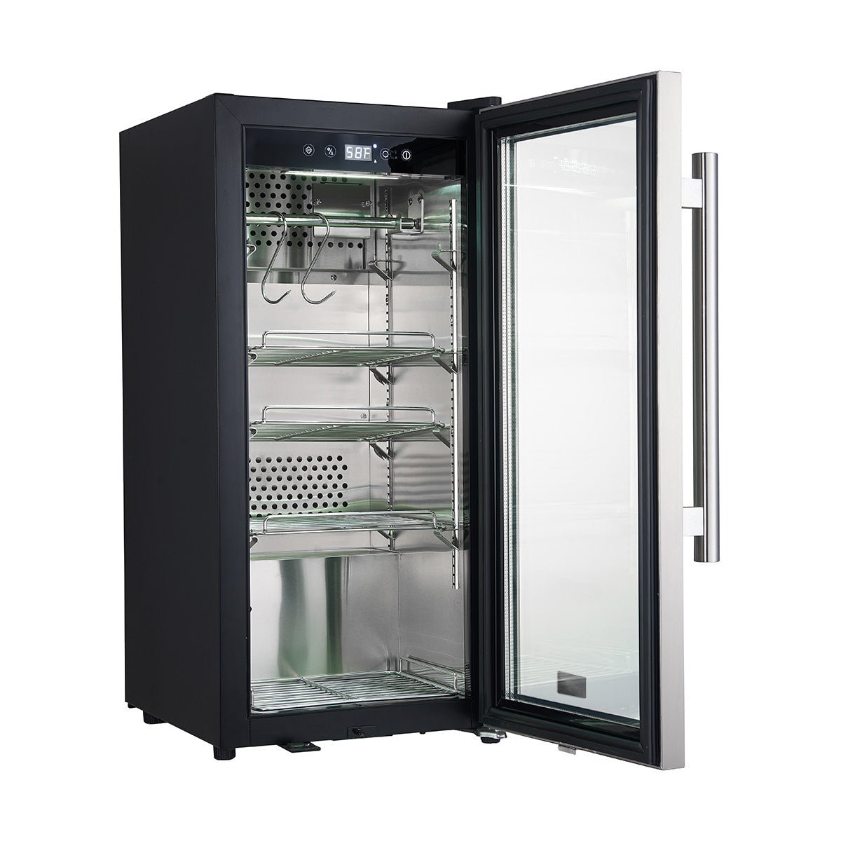 Forno Asciutto 16-Inch Dry Aging Cabinet, Stainless Steel 304, 2.65 cu.ft, LED Lighting, Adjustable Shelves - BonPrix Électroménagers