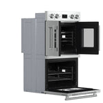 Forno Asti 30-Inch Double Electric Wall Oven with Upper French Doors in Stainless Steel, 7.36 cu. ft. Dual True Convection, 7,200W, Air Fry, Sous Vide, Self-Clean - BonPrix Électroménagers