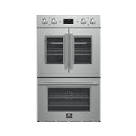 Forno Asti 30-Inch Double Electric Wall Oven with Upper French Doors in Stainless Steel, 7.36 cu. ft. Dual True Convection, 7,200W, Air Fry, Sous Vide, Self-Clean - BonPrix Électroménagers