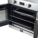 Forno Asti 30-Inch French Door Electric Wall Oven in Stainless Steel, 3.68 cu. ft. True Convection, 3,600W, Air Fry, Sous Vide, Self-Clean - BonPrix Électroménagers
