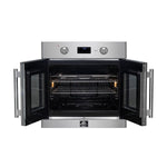 Forno Asti 30-Inch French Door Electric Wall Oven in Stainless Steel, 3.68 cu. ft. True Convection, 3,600W, Air Fry, Sous Vide, Self-Clean - BonPrix Électroménagers
