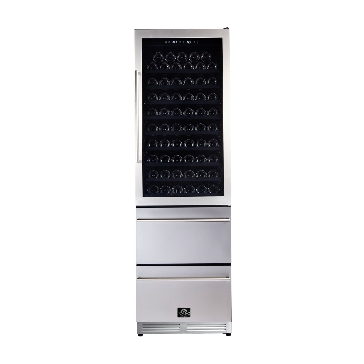 Forno Azienda 24-Inch Dual Temperature Zone Wine Cooler, Up to 108 Bottles, Two Refrigerated Drawers, Adjustable Temperature Zones, Energy Efficient - BonPrix Électroménagers