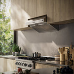 Forno Bari Espresso 30-Inch Under Cabinet Range Hood, Stainless Steel, 600 CFM, LED Lighting, Dishwasher-Safe Baffle Filters, 3-Speed Fan Control - BonPrix Électroménagers