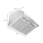 Forno Bari Espresso 30-Inch Under Cabinet Range Hood, Stainless Steel, 600 CFM, LED Lighting, Dishwasher-Safe Baffle Filters, 3-Speed Fan Control - BonPrix Électroménagers