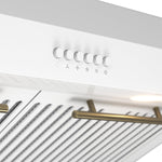 Forno Bari Espresso 30-Inch Under Cabinet Range Hood, White, 600 CFM, LED Lighting, Dishwasher-Safe Baffle Filters, 3-Speed Fan Control - BonPrix Électroménagers