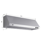 Forno Biagio 60-Inch Wall Mounted Range Hood, Stainless Steel, Heavy Duty - BonPrix Électroménagers