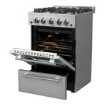Forno Breno 24-Inch Freestanding Gas Range, Plug Included, Energy Efficient - BonPrix Électroménagers