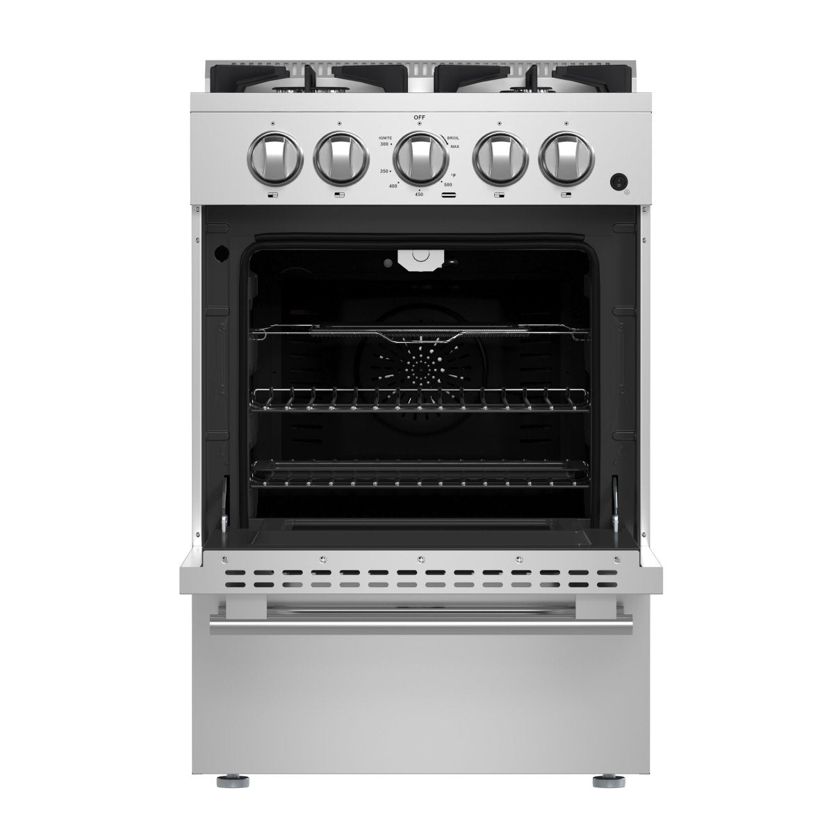 Forno Breno 24-Inch Freestanding Gas Range, Plug Included, Energy Efficient - BonPrix Électroménagers