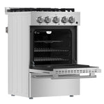 Forno Breno 24-Inch Freestanding Gas Range, Plug Included, Energy Efficient - BonPrix Électroménagers