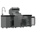 FORNO Bulnes 30-Inch BBQ, 60,000 BTU, 3 Burners with Sear & Rotisserie Infrared Burners, Stainless Steel Outdoor Kitchen with 1.8 cu.ft. Beverage Center & Black Granite Countertops - BonPrix Électroménagers