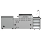 FORNO Bulnes 40-Inch BBQ, 95,000 BTU, 5 Burners, Sear & Rotisserie Infrared with Side Burner, Stainless Steel Outdoor Kitchen with 1.8 cu.ft. Beverage Center & Black Granite Countertops - BonPrix Électroménagers