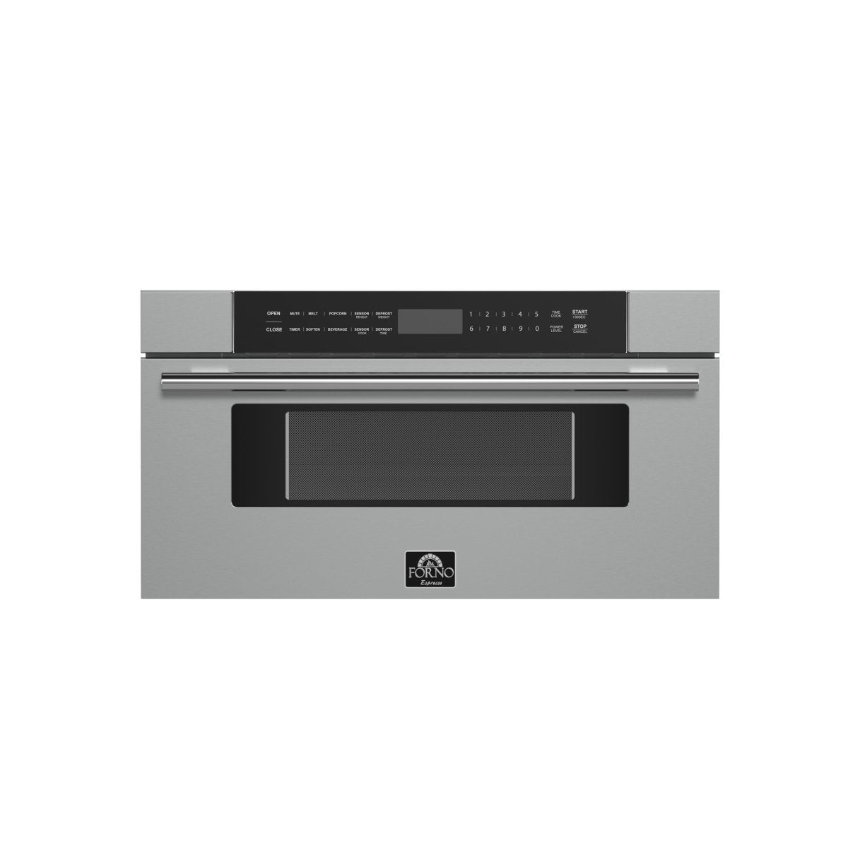 Forno Capoliveri 30-Inch Microwave Drawer, Stainless Steel, 1.2 cu.ft, 1500 Watts, Built-In, Touch Control LCD Display, Auto-Touch Open/Close, 11 Power Levels, Sensor Cooking - BonPrix Électroménagers