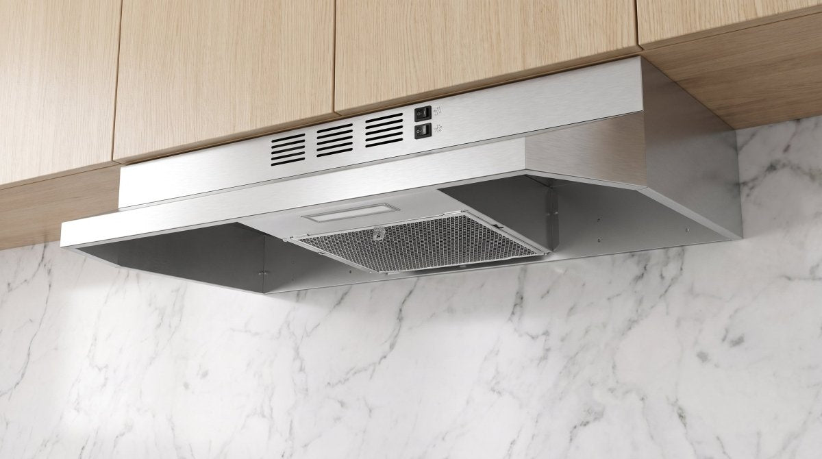 Forno Cappa 30-Inch Under Cabinet Range Hood, Stainless Steel, 200 CFM, Convertible, LED Lighting - BonPrix Électroménagers