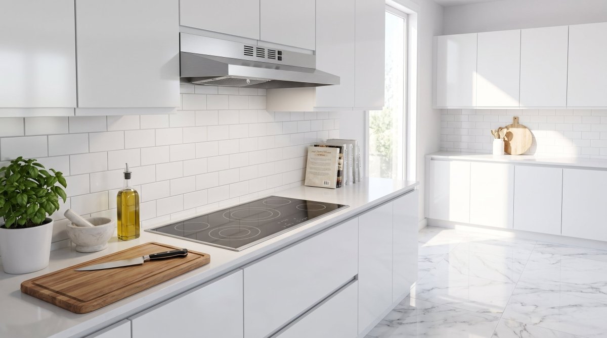 Forno Cappa 30-Inch Under Cabinet Range Hood, Stainless Steel, 200 CFM, Convertible, LED Lighting - BonPrix Électroménagers