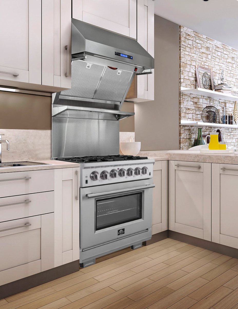Forno Capriasca 30-Inch Freestanding Dual Fuel Range, 4 Burners, True Convection Oven - BonPrix Électroménagers