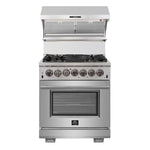Forno Capriasca 30-Inch Freestanding Dual Fuel Range, 4 Burners, True Convection Oven - BonPrix Électroménagers