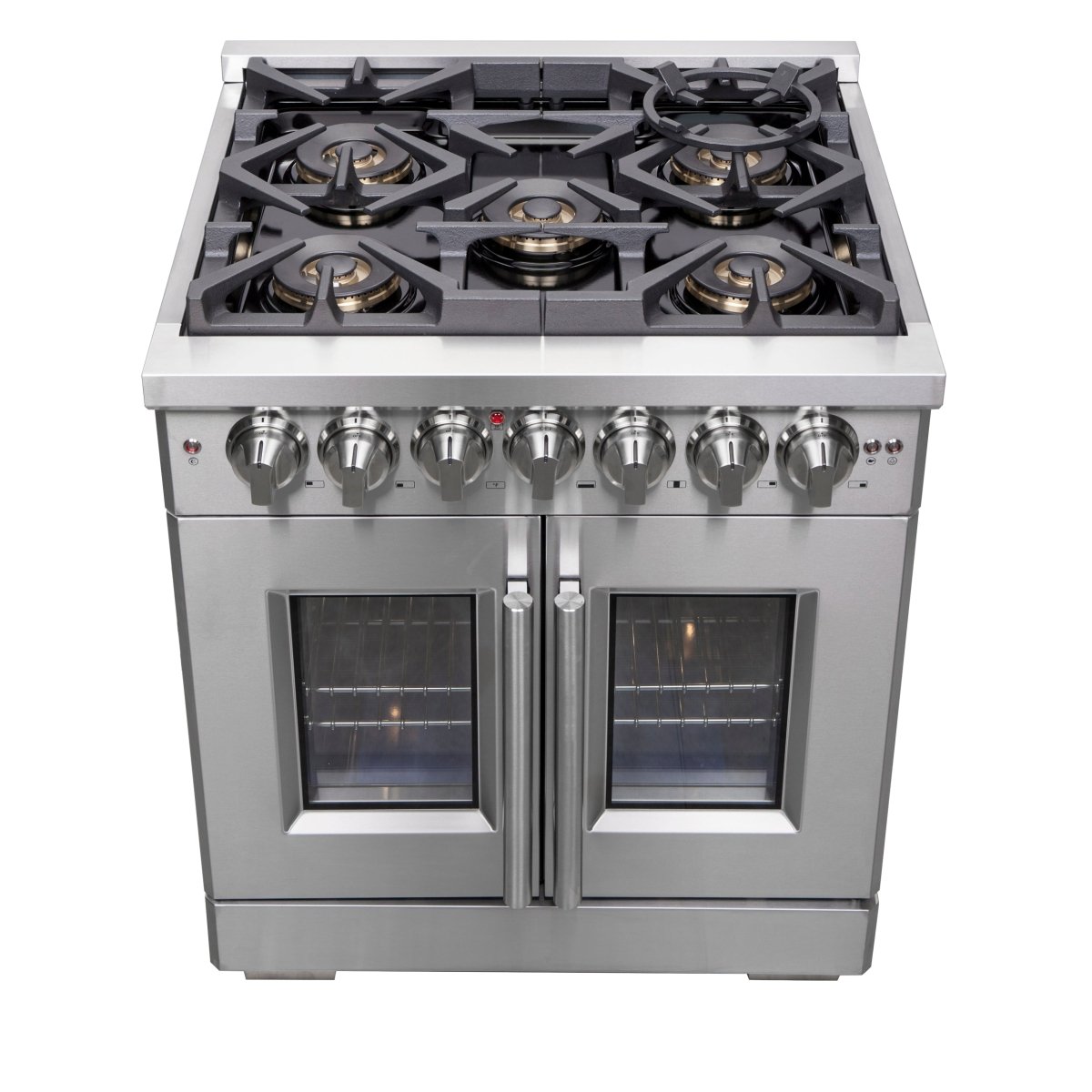 Forno Capriasca 30-Inch Freestanding French Door Dual Fuel Range, 4 Burners, True Convection Oven - BonPrix Électroménagers