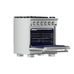 Forno Capriasca 30-Inch Freestanding Gas Range, 4 Burners, True Convection Oven - BonPrix Électroménagers